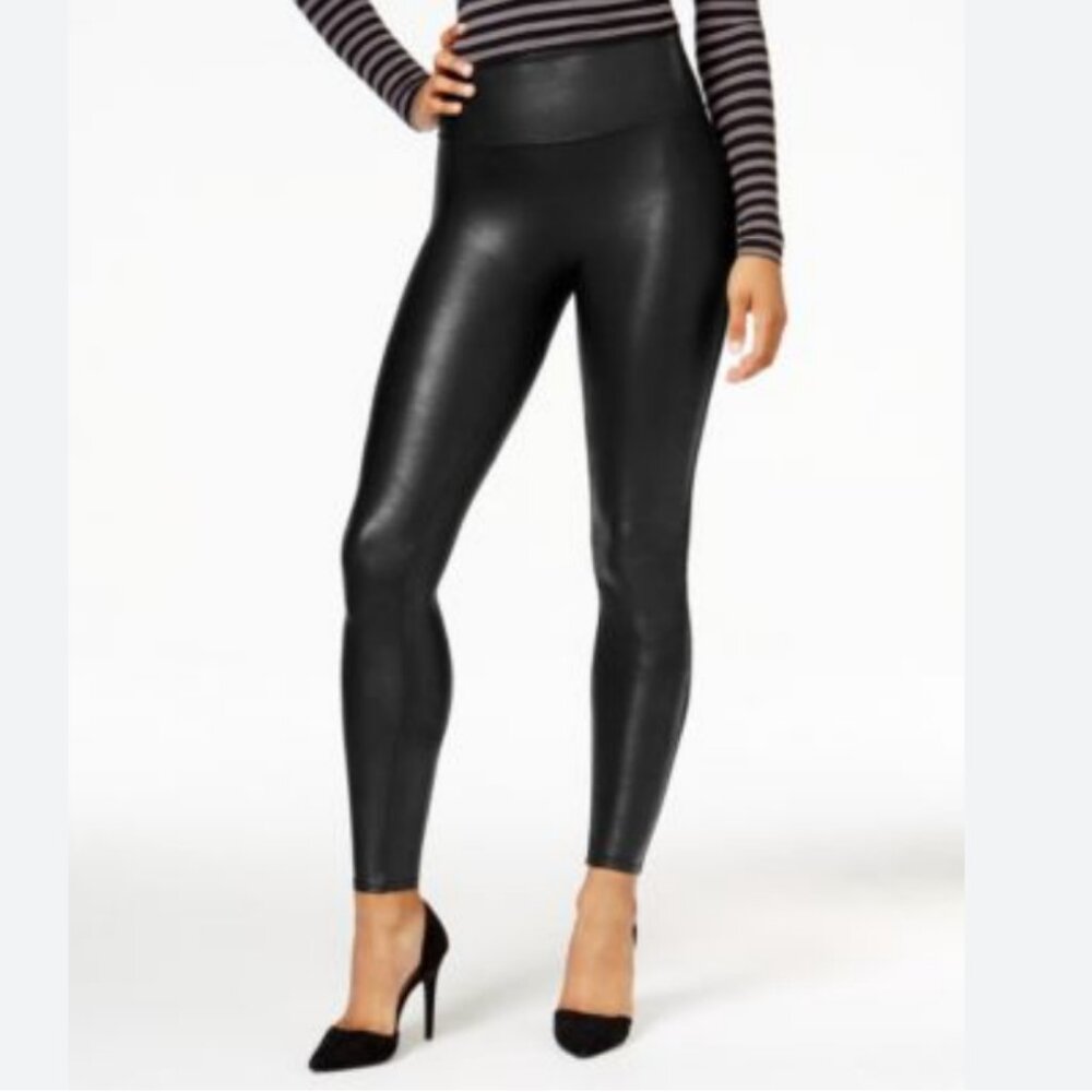 Spanx black faux leather leggings